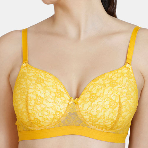 Buy Zivame Women's Cotton Wired Casual Molded Bra  (ZI11OLFASHANUDE0032A_Yellow at