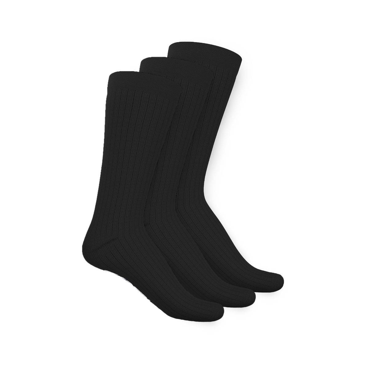 TalkingSox Unisex Bamboo Crew Socks, Breathable Calf Sports Socks Black (Pack Of 3)