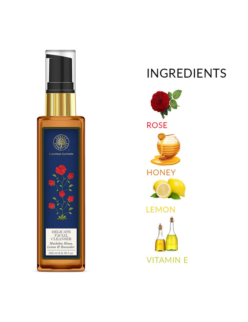 forest essentials delicate facial cleanser mashobra honey lemon & rosewater review