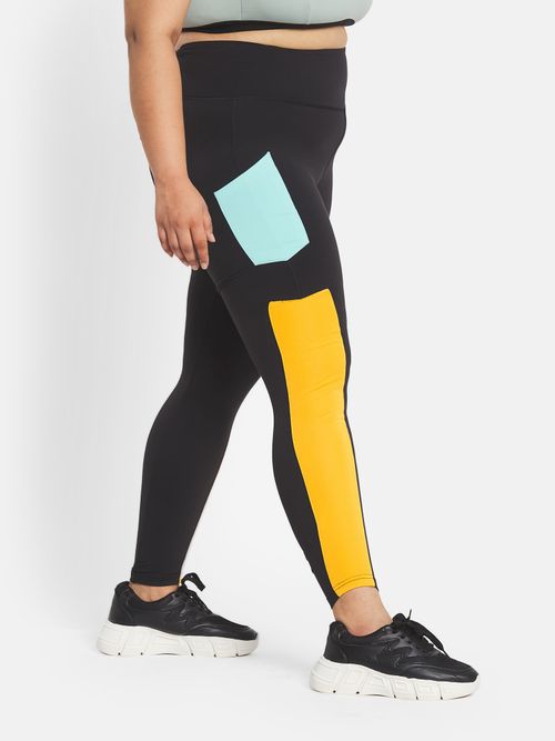 Buy Kica High Waisted Colourblock Leggings In Signature SKN Buttery Soft  Fabric With Pockets online