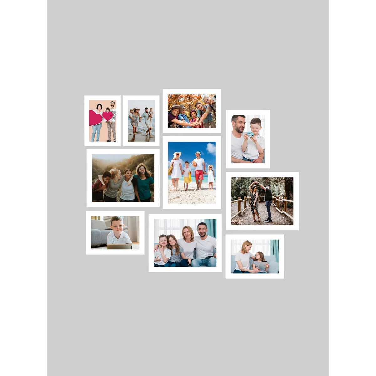 Ecraftindia Memory Wall Collage Photo Frame - Set Of 10 Photo Frames 