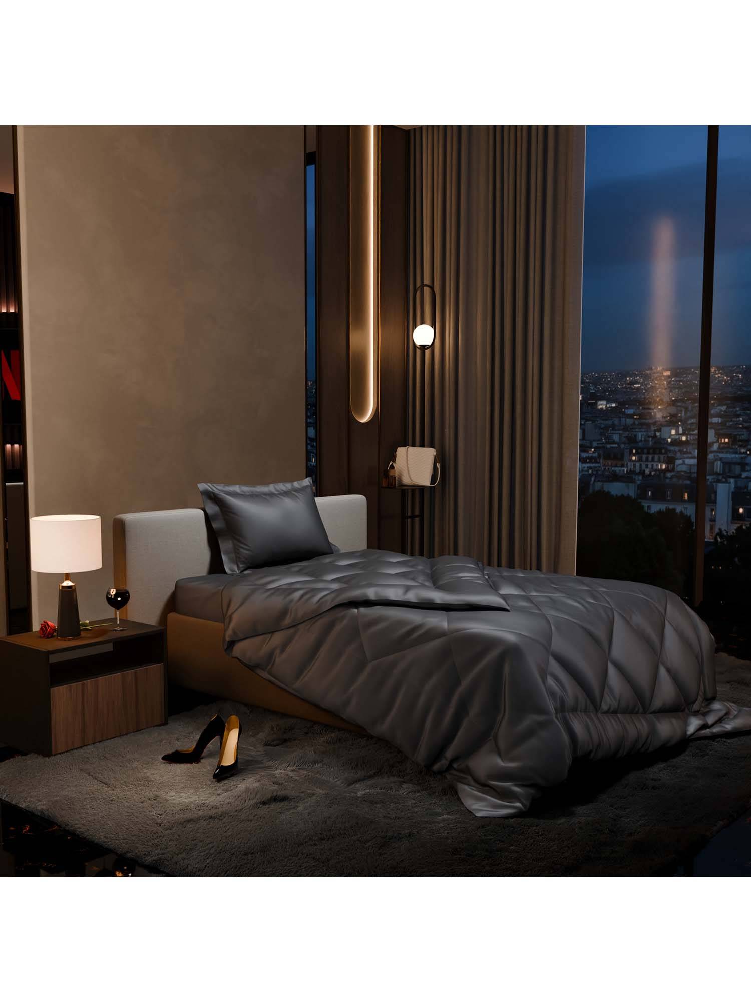 Stoa Paris Date Night Twilight Embrace Bed In A Bag Single Bedsheet, Comforter with 1 Pillow Cover
