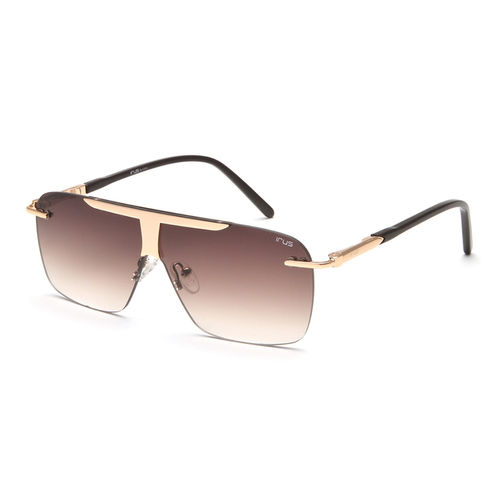 IRUS Men's Polarized and UV Protected Brown Alloy Metal Pilot sunglass