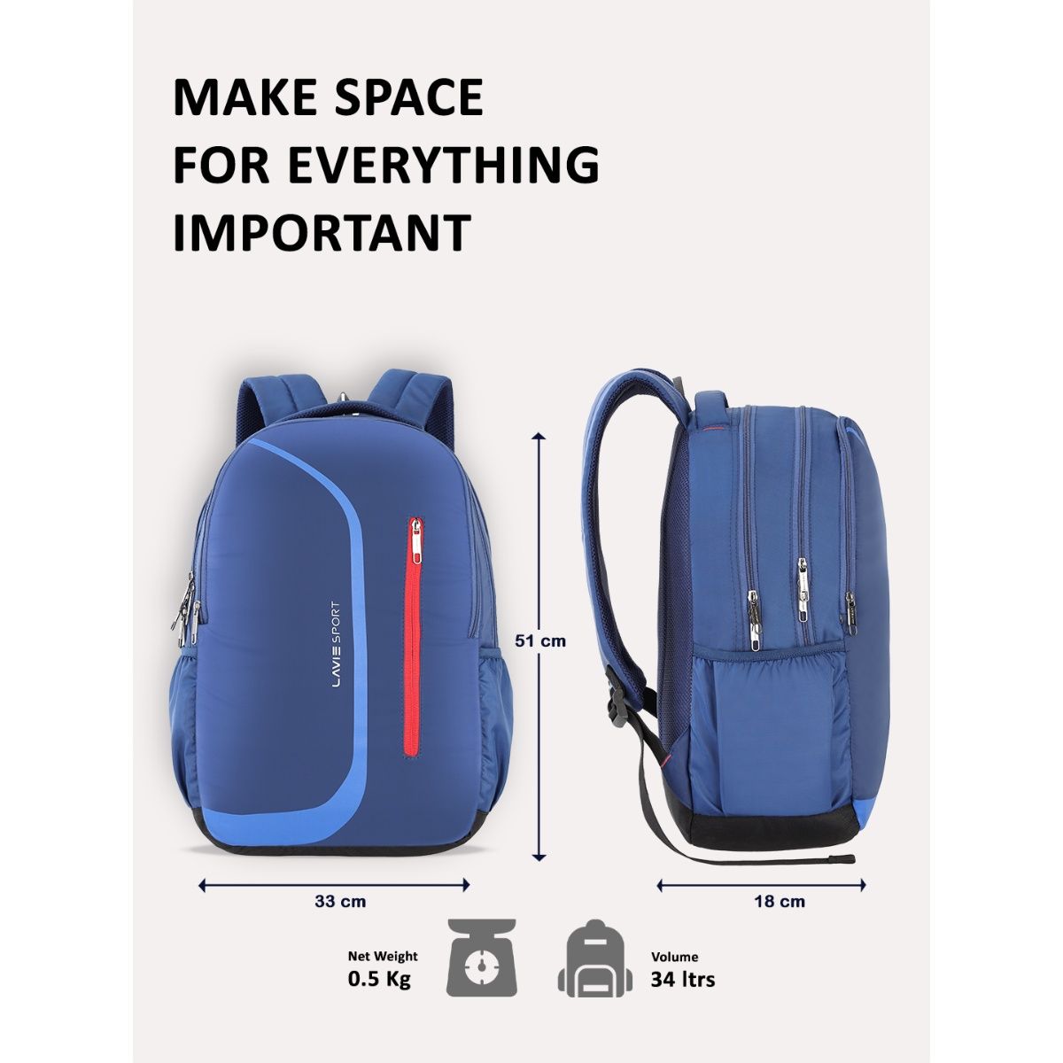 Buy Lavie Sport Zolt X 34l Laptop Medium Backpack For Men And Women 