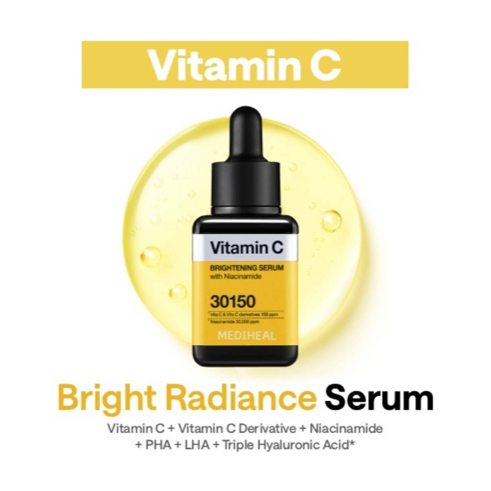 Mediheal Vitamin C Brightening Serum - Korean Face Serum with Vitamin C, LHA & PHA