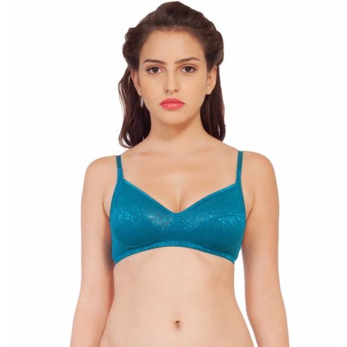 Buy SOIE Women's Non-Padded Non-Wired Shiny Bra - Blue (36D) Online