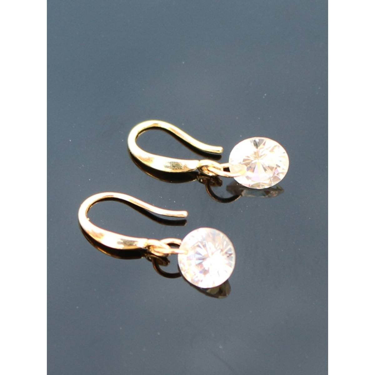 Fabula Gold Small Cubic Zirconia Anti Tarnish Drop Earrings