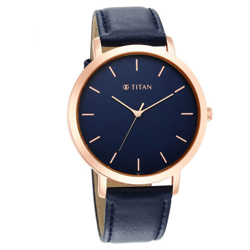 Buy Titan Brown Leather Blue Dial Men's Watch - Lowest price in India