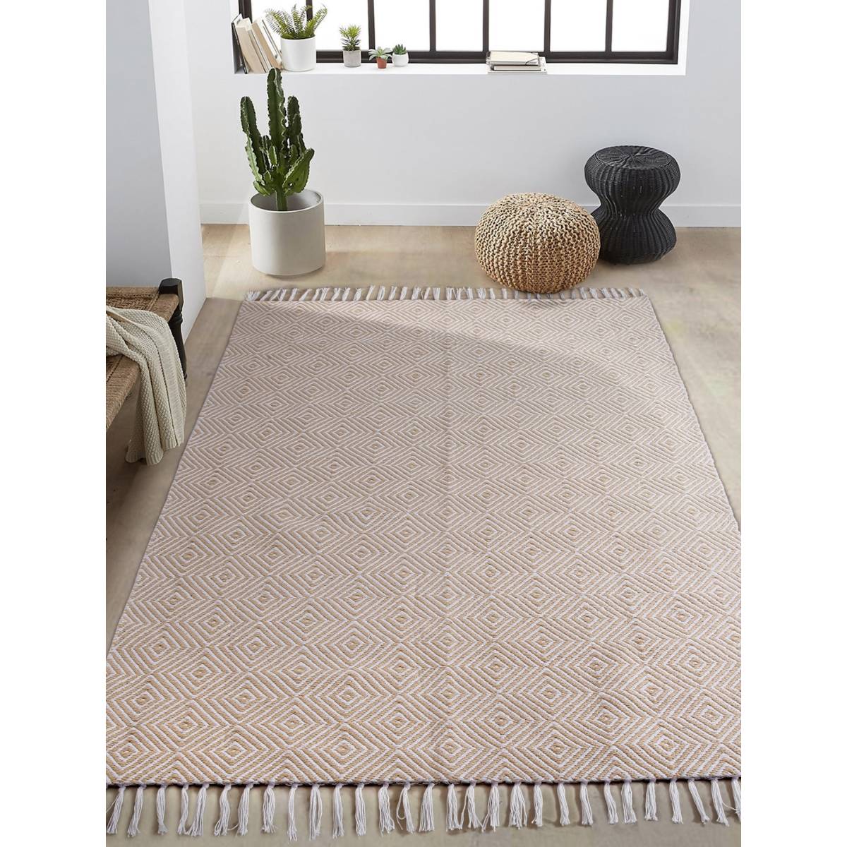 Eyda Beige Color Cotton Rug