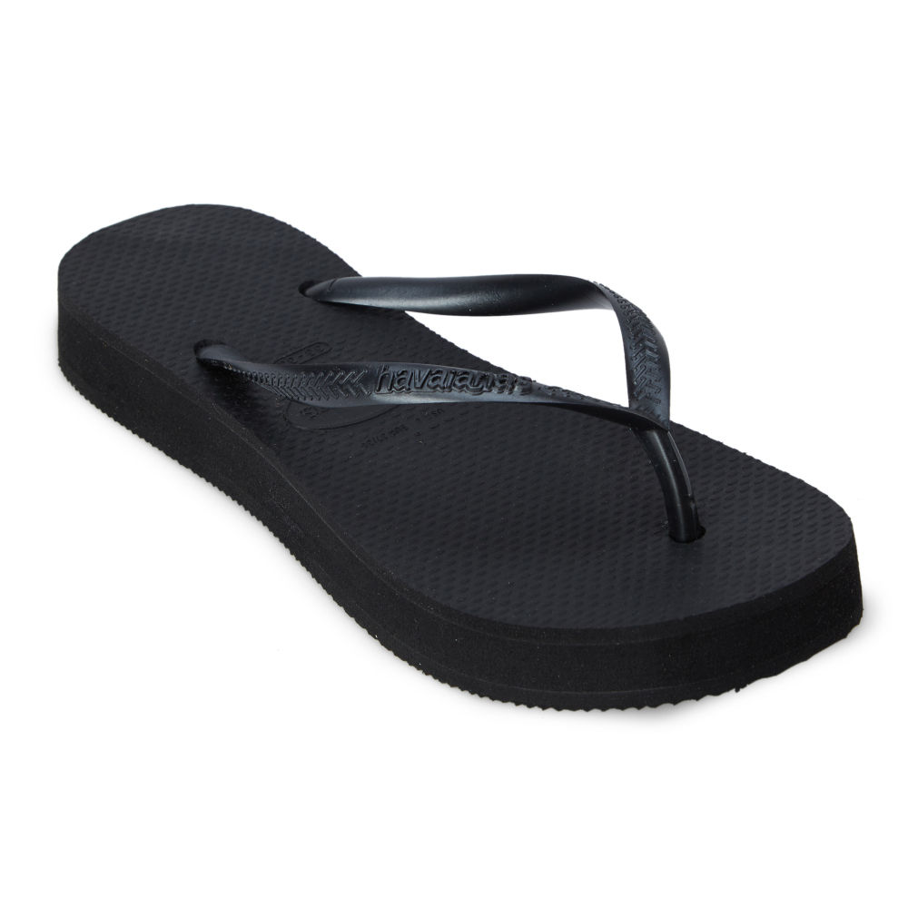 Thin black best sale flip flops