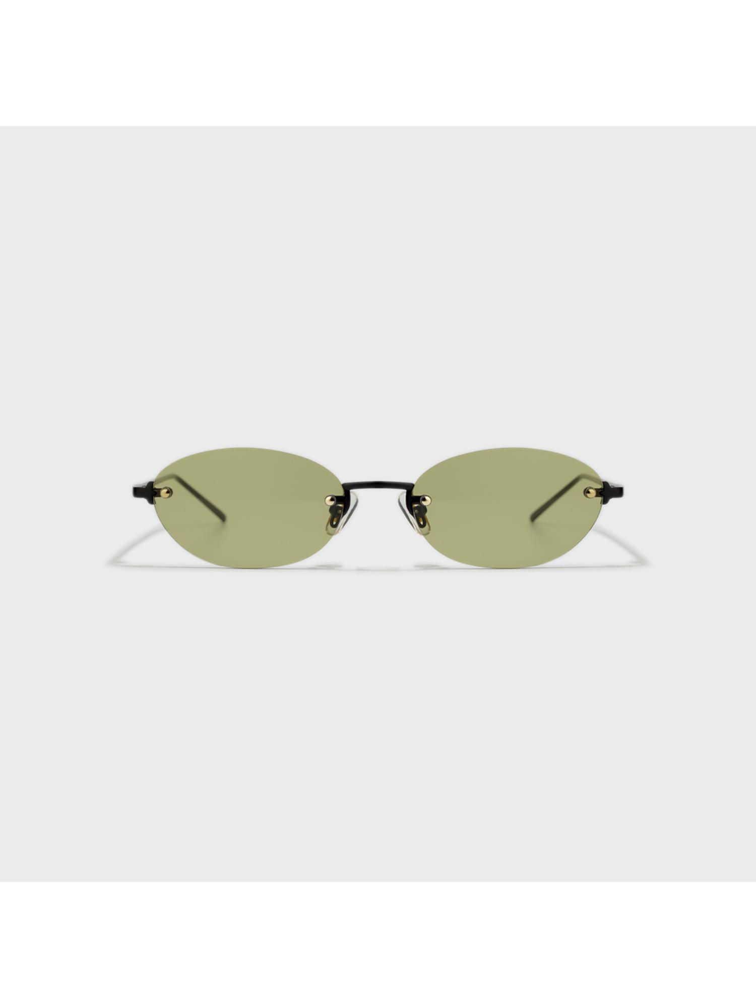 Buy SAM AND MARSHALL Dusk Metal Black Frame Green Lens Oval