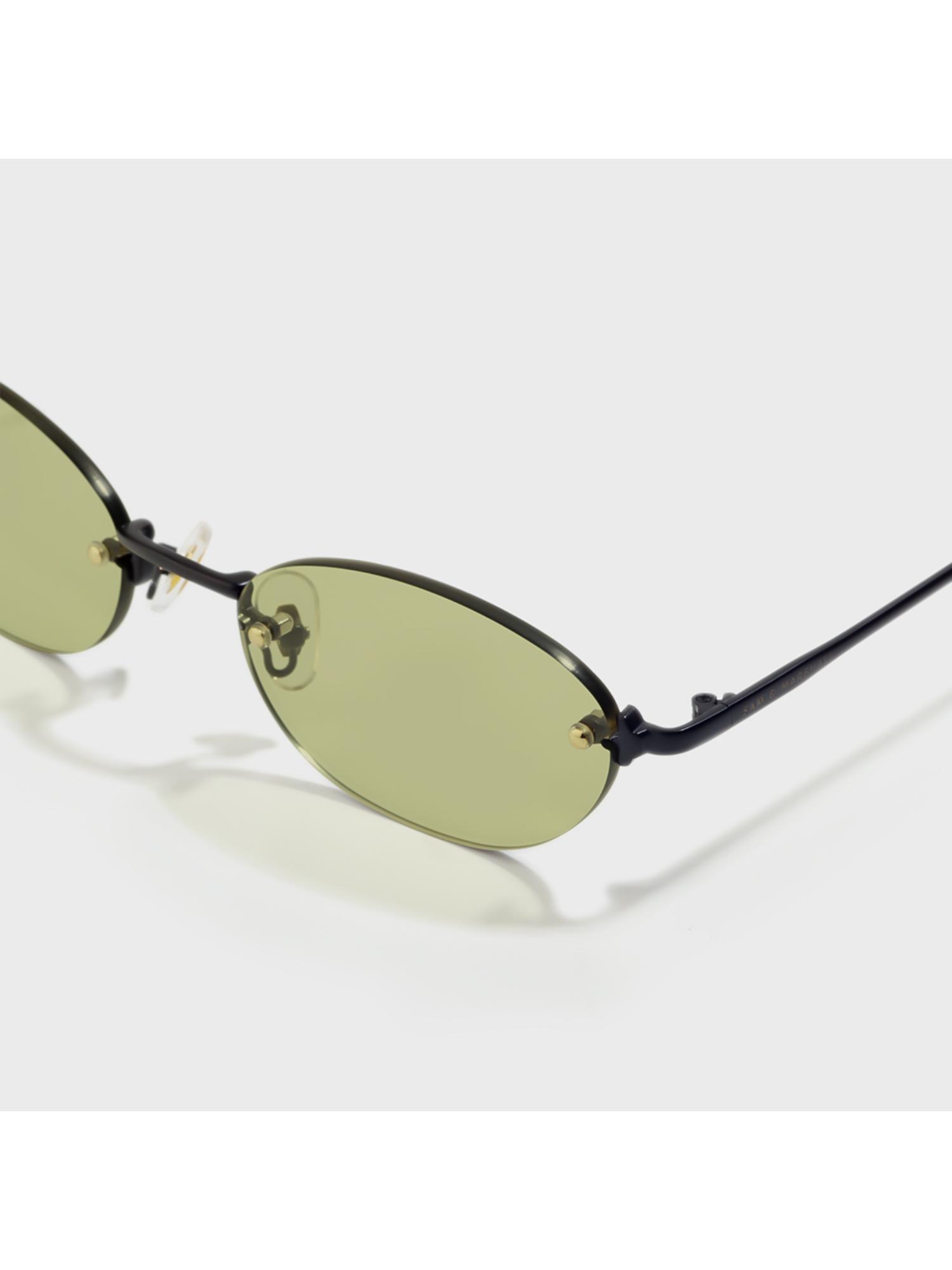 Buy SAM AND MARSHALL Dusk Metal Black Frame Green Lens Oval