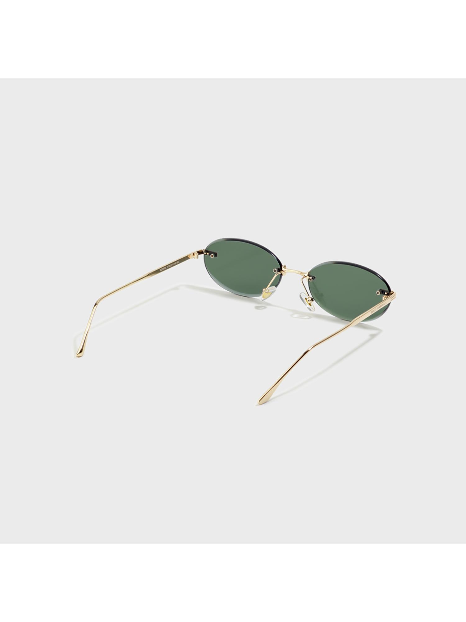 Buy SAM AND MARSHALL Ro Metal Gold Frame Green Lens Oval Rimless