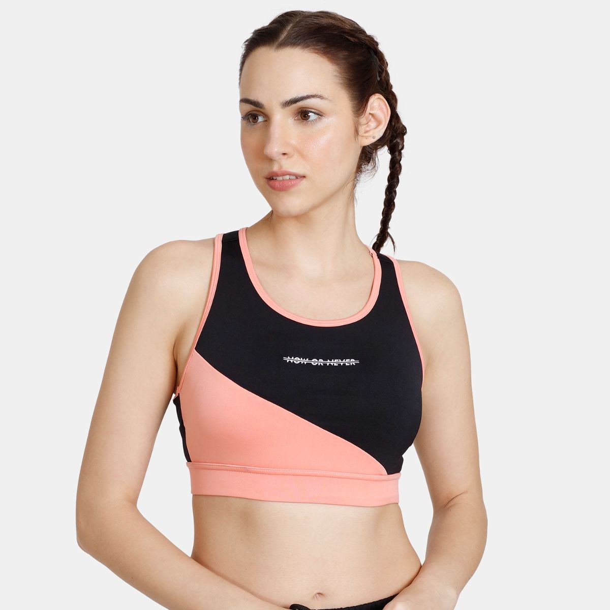 Buy Zivame Zelocity Quick Dry Slip On Sports Bra With Removable Padding -  Anthracite - Black Online
