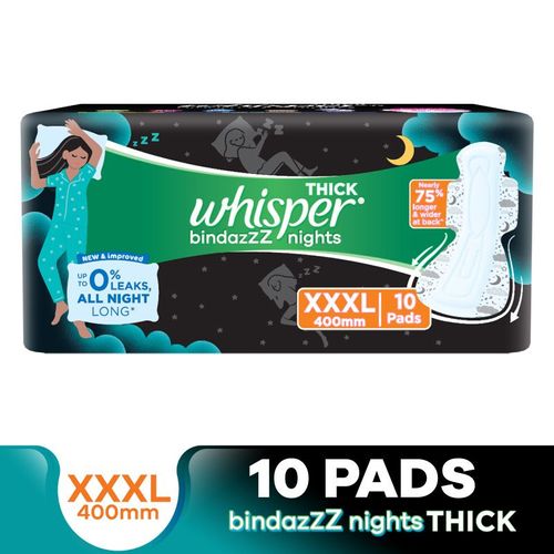 Buy Whisper Bindazzz Night Thick XXXL Sanitary Pads For Upto 0