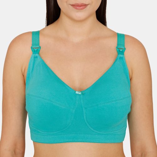 Buy Zivame True Curv Double Layered Non Wired Full Coverage Maternity -  Nursing Bra Green Online