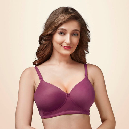 Buy Trylo Touche Woman Soft Padded Full Cup Bra - Purple Online