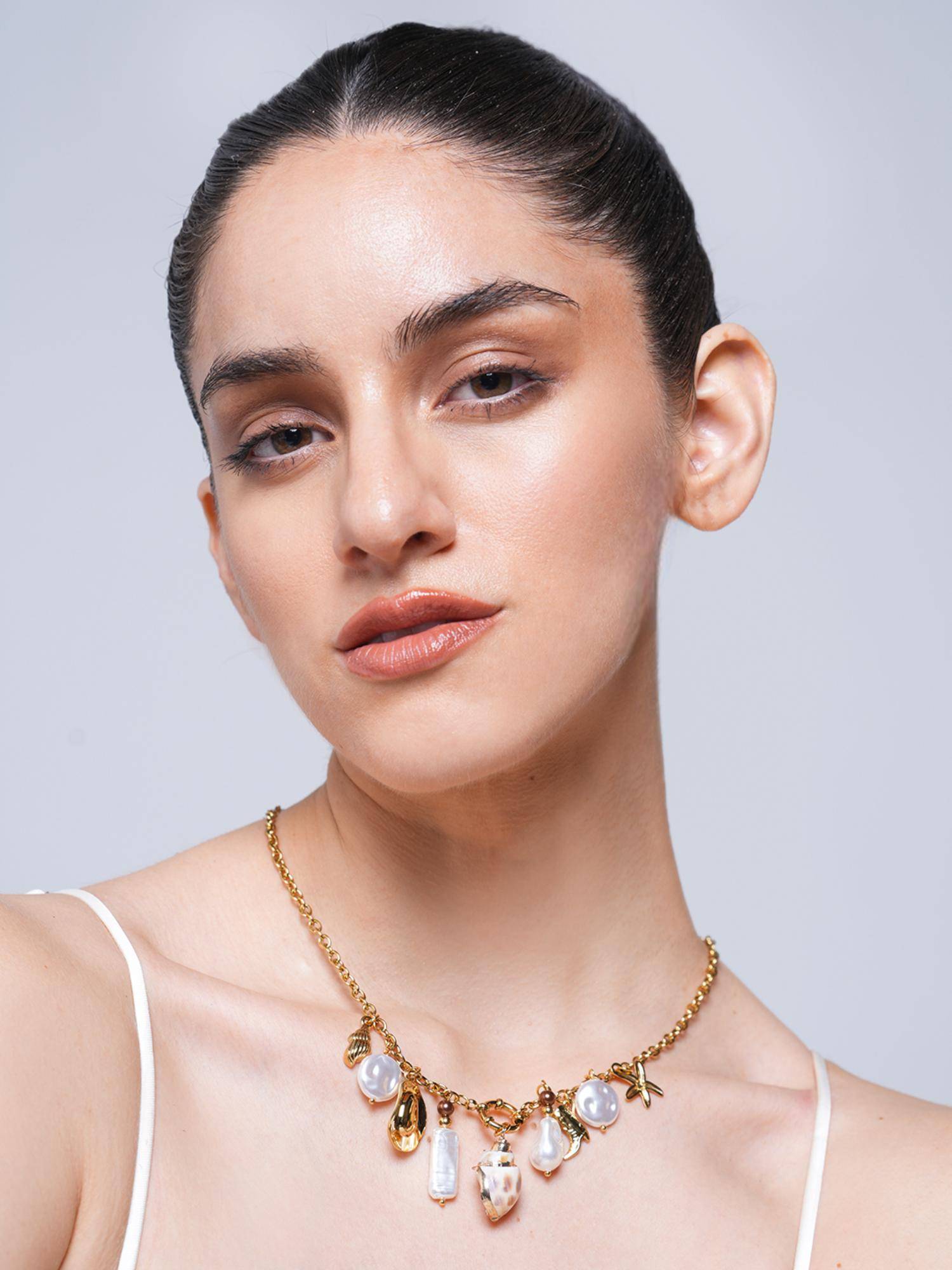 CAO JEWELLERY 18K Pvd Gold Plating Stainless Steel Coral Starfish Ocean Necklace