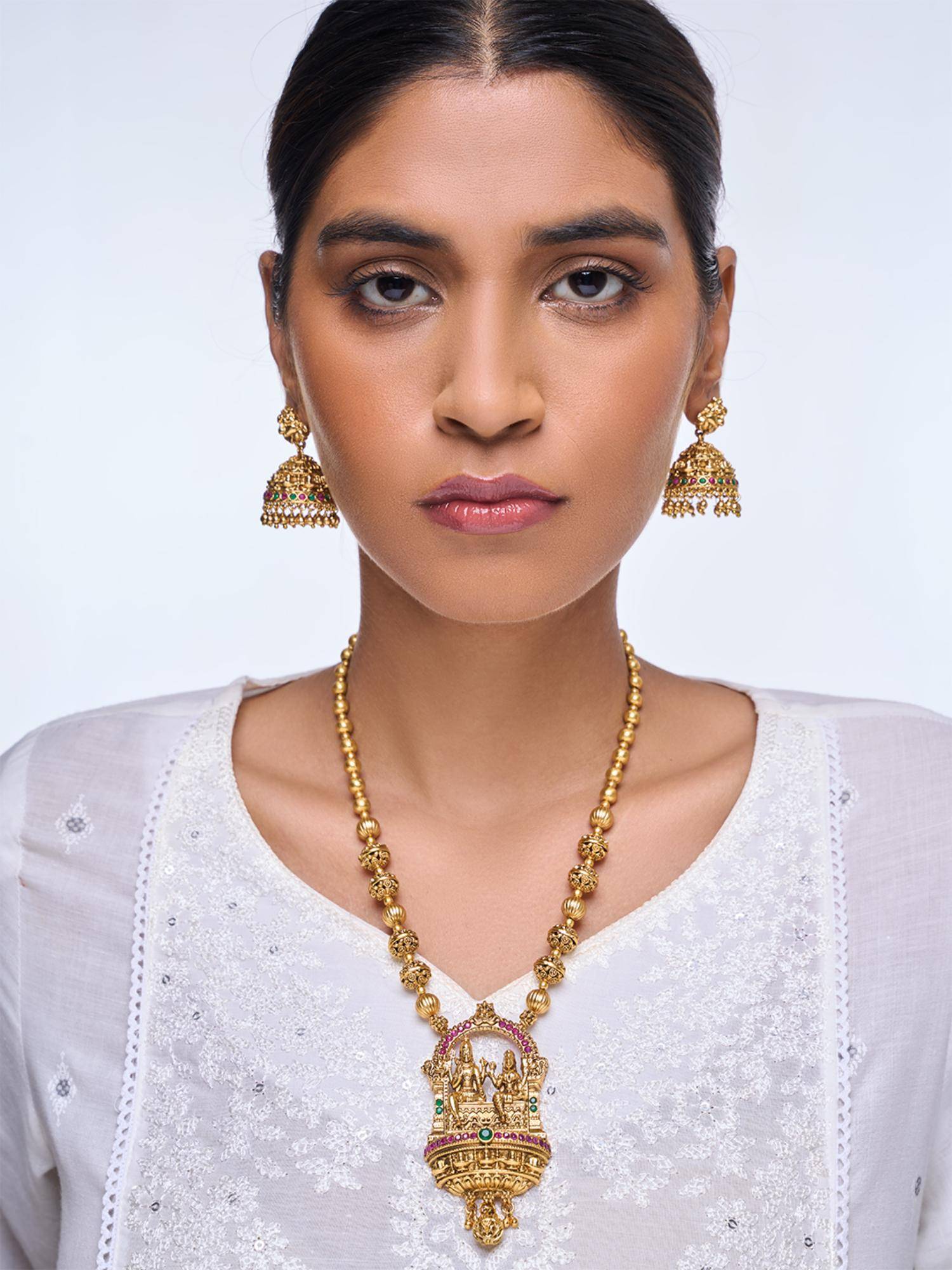 CAO JEWELLERY Shiv Parvati Matar Mala Jewellery Set
