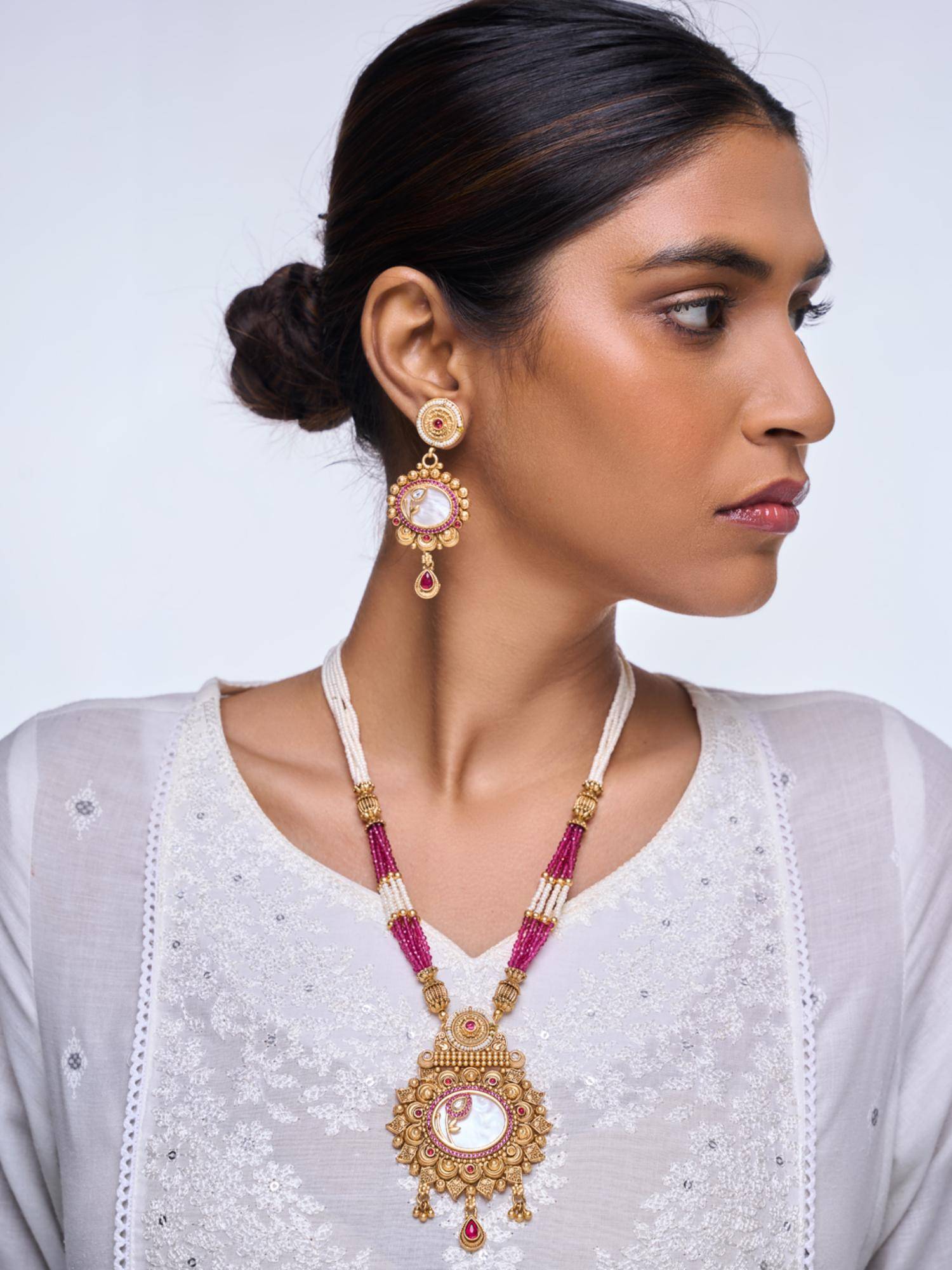 CAO JEWELLERY Long Marble Jewellery Set