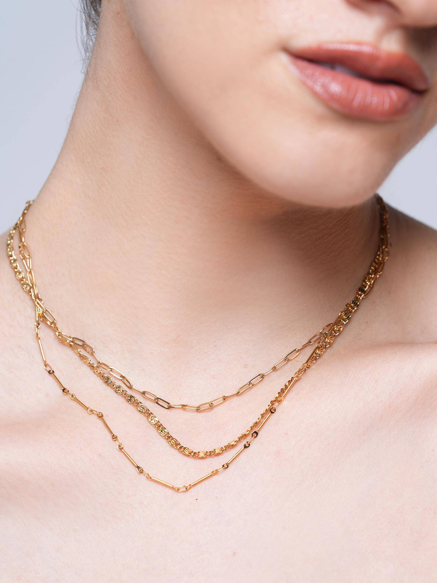CAO JEWELLERY Triple Layer Retro Design Elegant Pin Chain