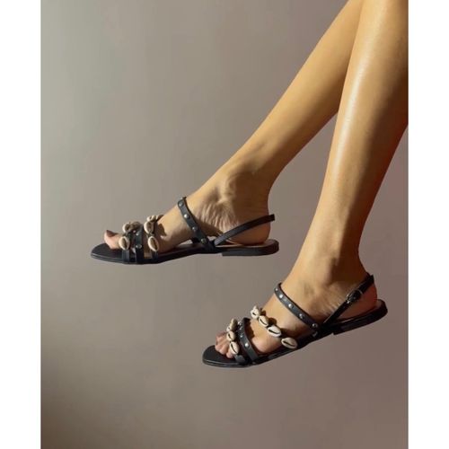 Shoe that fits you Black Shell Sandals (EURO 35)