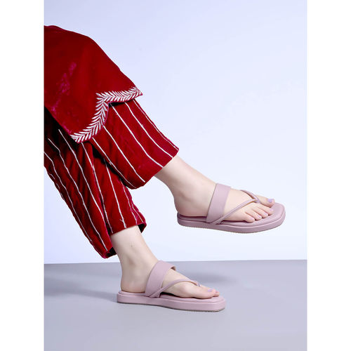 Shoetopia Comfortable Strappy Lavender Sandals for Women (EURO 41)