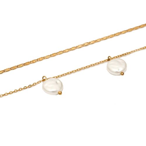 Ferosh Bellona Layered Pearl Golden Necklace Buy Ferosh Bellona Layered Pearl Golden Necklace Online At Best Price In India Nykaa