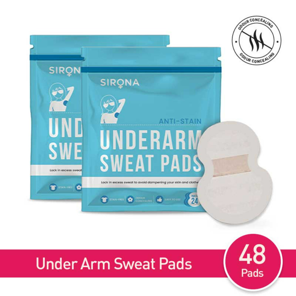 Sirona Under Arm Sweat Pads For Men And Women 48 Pads (2 Pack 24