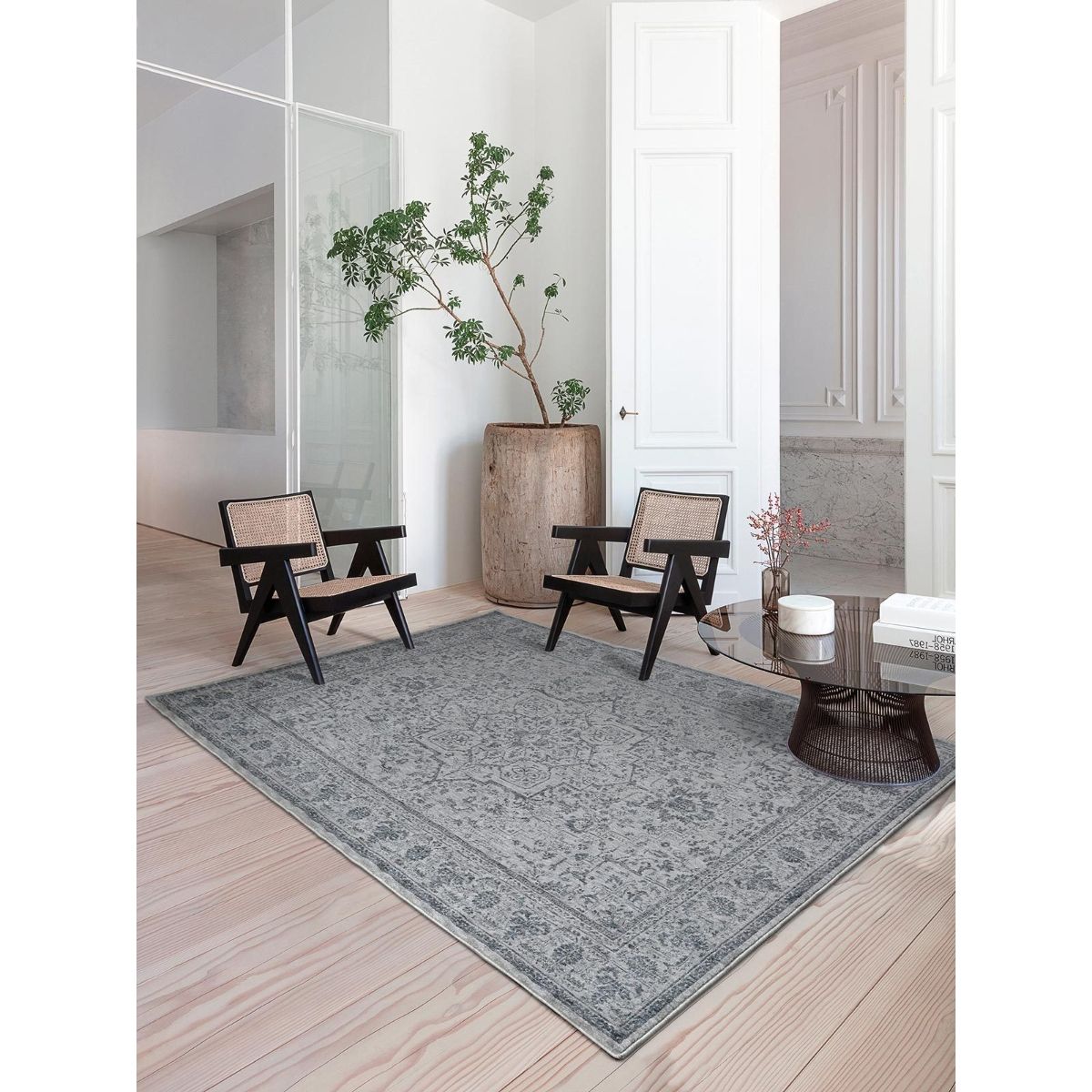 Buy Ddecor Live Beautiful WISTERIA909227SK1 L Ethnic Blue Rug Online