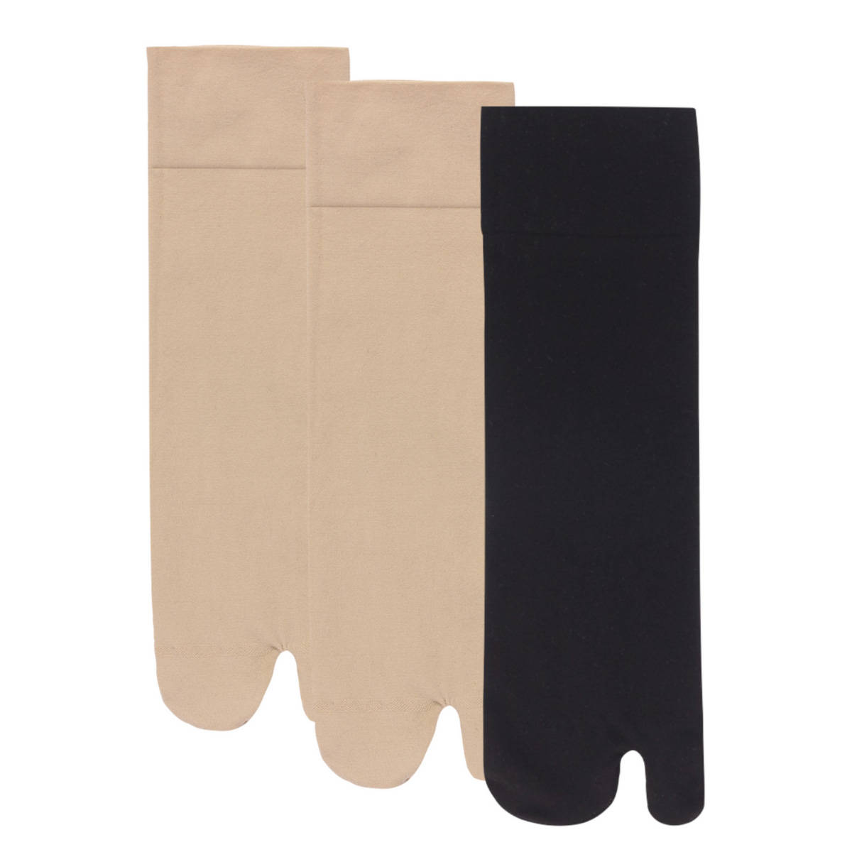 NEXT2SKIN Cotton Thumb Tube Socks for Women Toe Socks for Ladies (Skin:Skin:Black)
