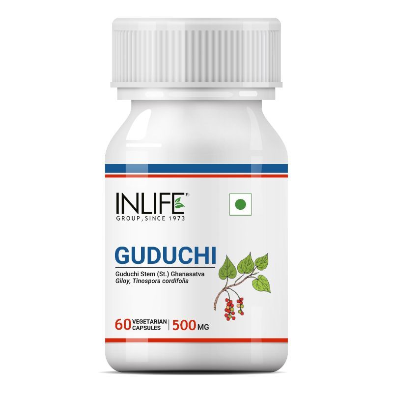 INLIFE Guduchi Giloy (Tinospora Cordifolia) Stem Extract for Immune Support Supplement, 500mg - 60 Vegetarian Capsules