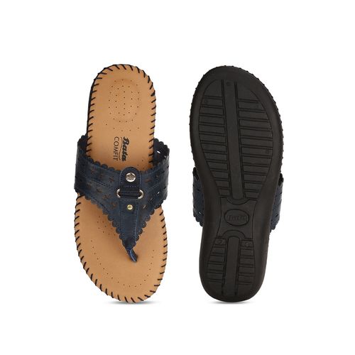 Buy Bata Comfit Navy Blue Women Slip-On Sandals Online