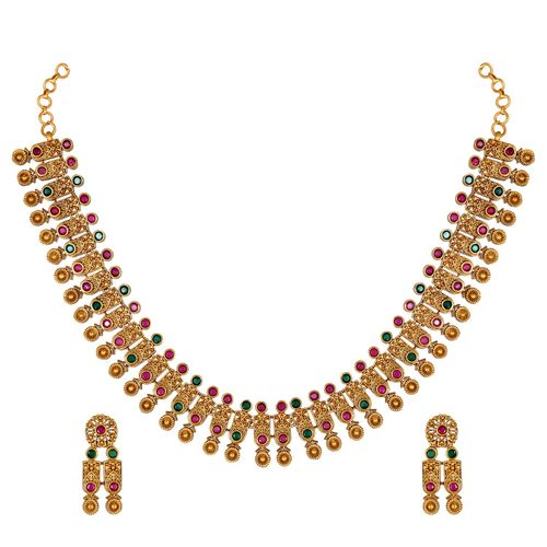 Buy Peora Fashion Latest Design Copper Necklace Set Traditional