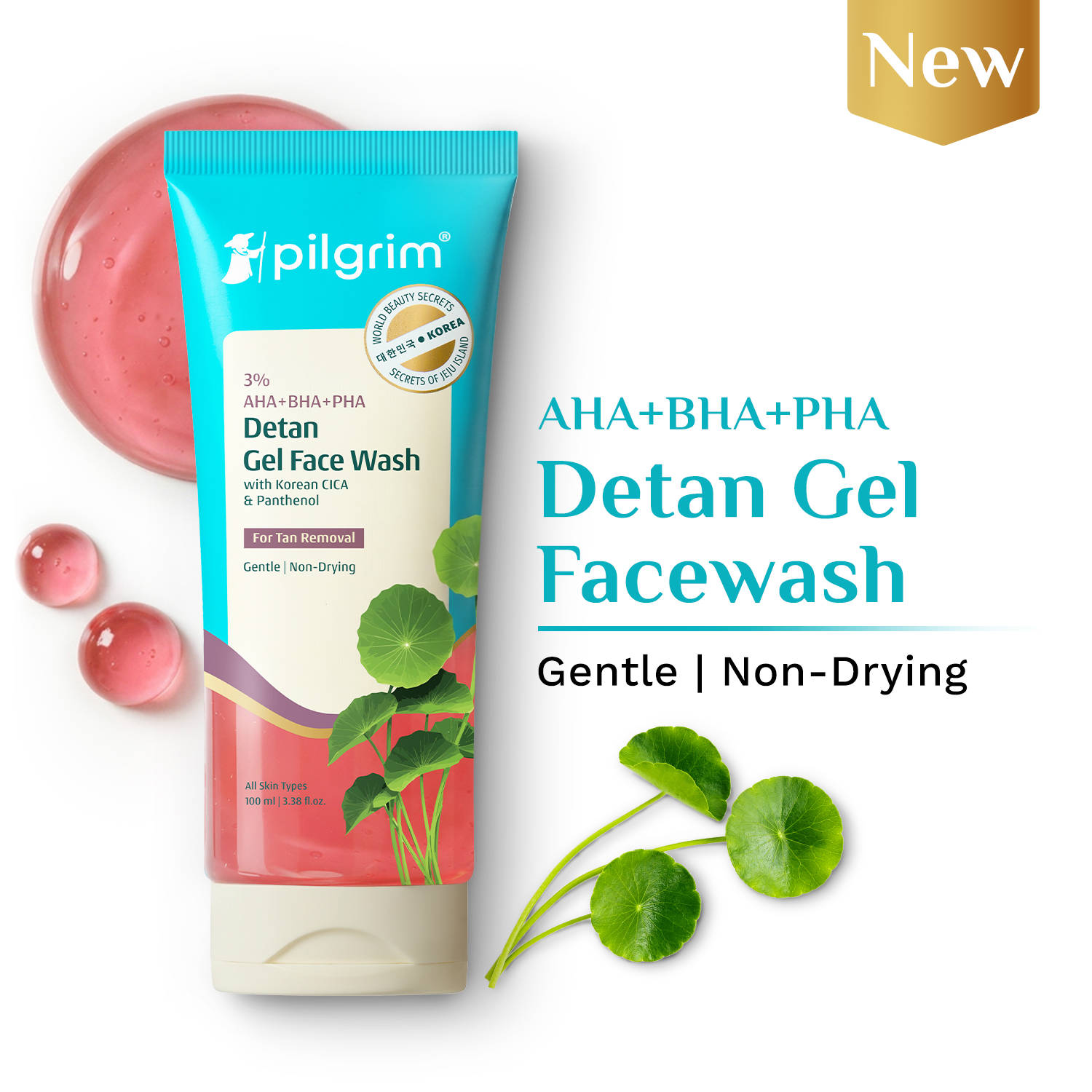 Pilgrim 3% AHA + BHA + PHA Tan Removal Gel Face Wash