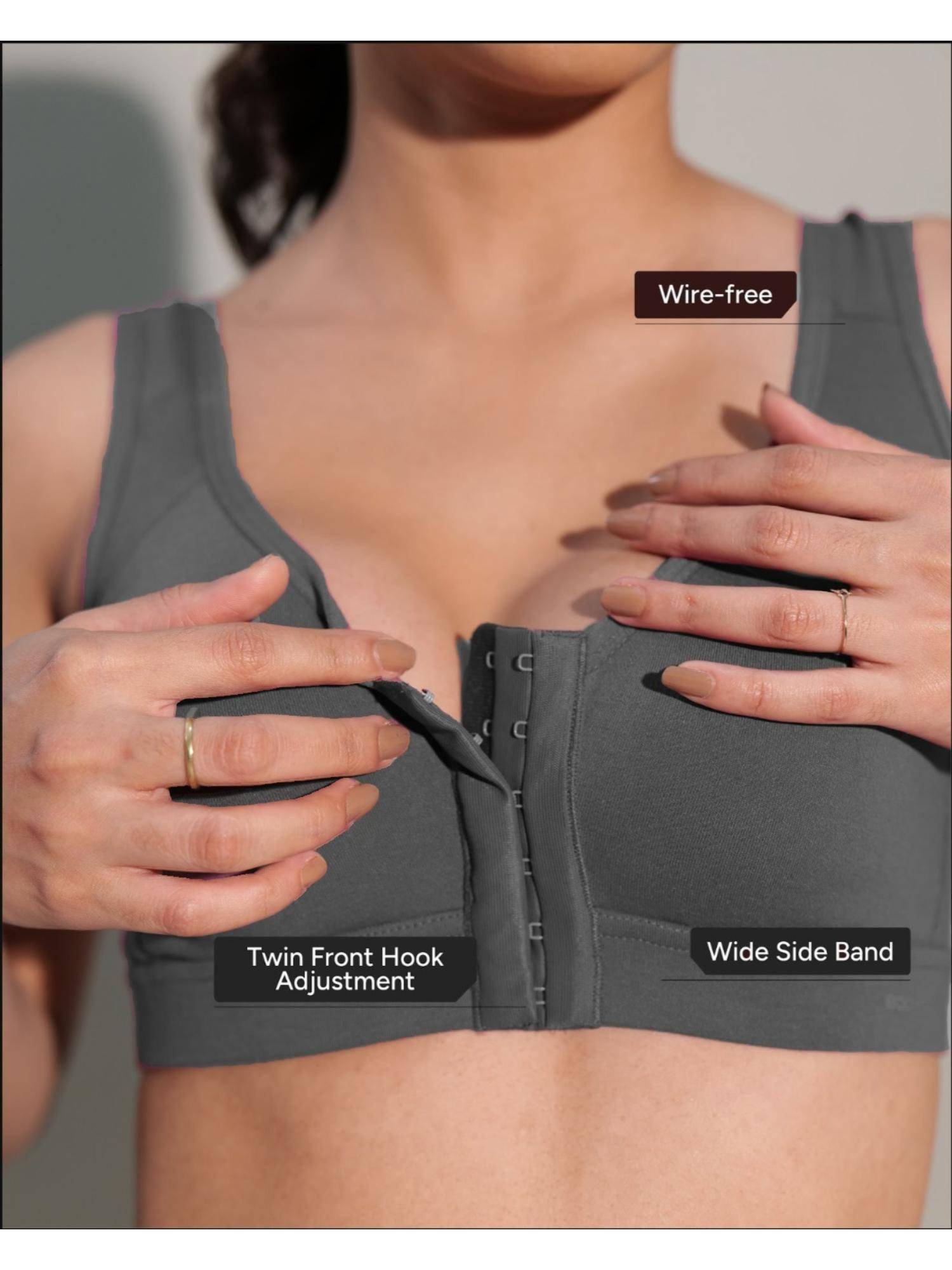 Buy BODYSIZE Womens Front Open Bamboo Grey Spandex Activewear