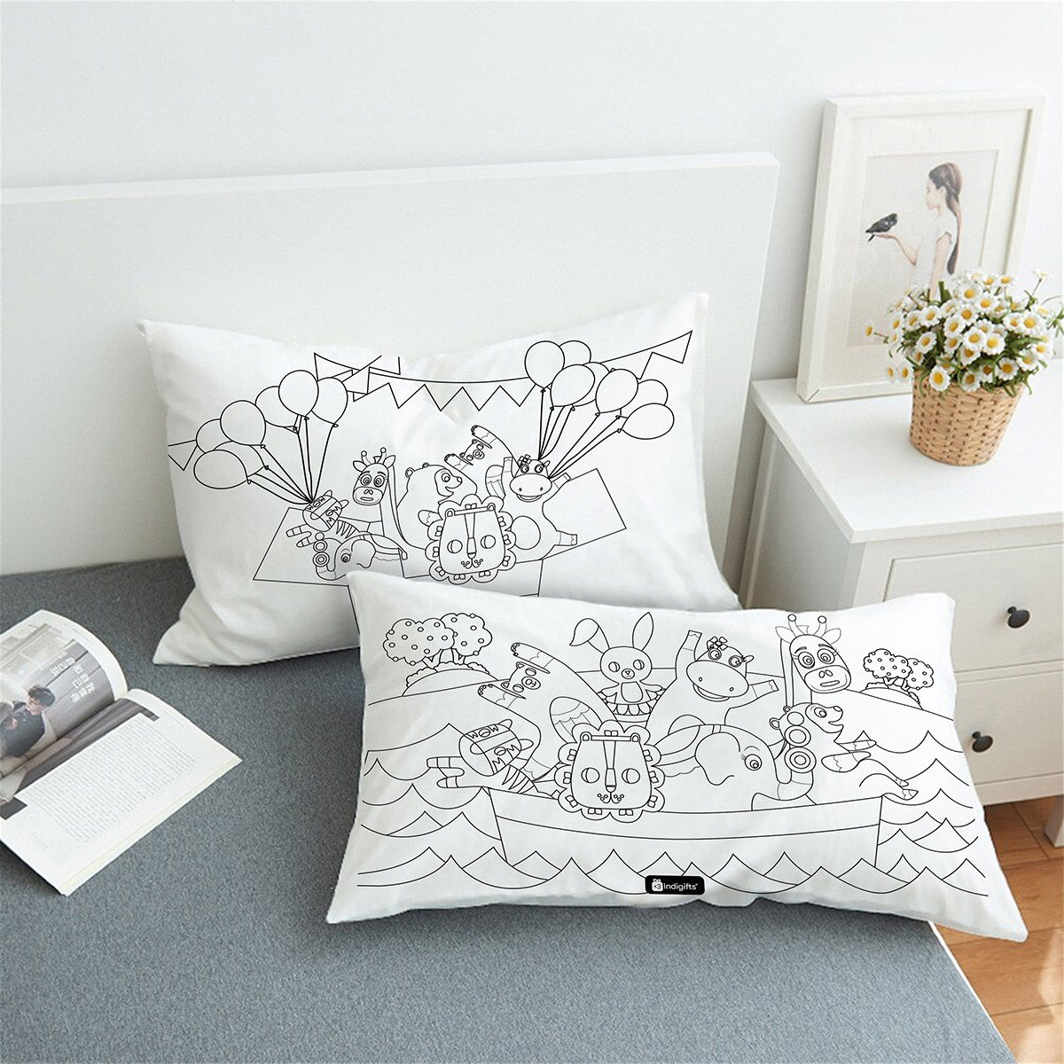 Buy Indigifts 2 Magic Reusable Pillow & 12 Diffrent Colors Set for Kids