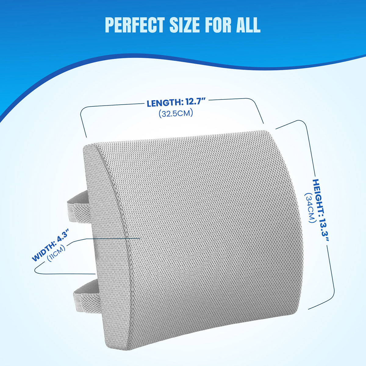 Buy SLEEPSIA Gel Ventilated Memory Foam Backrest Lumbar Support Pillow