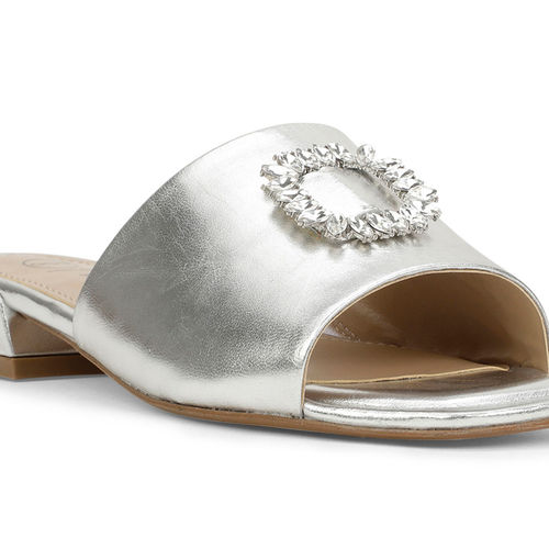 Hush Puppies Women Silver Sandals (UK 3)