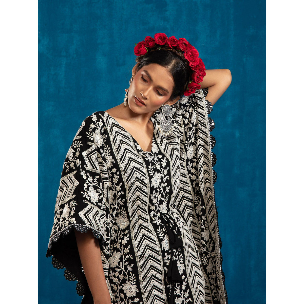 Buy Gajra Gang Black Embroidered Coord Set GGSKD50 (Set of 2) (Free Size) (Free Size) Online