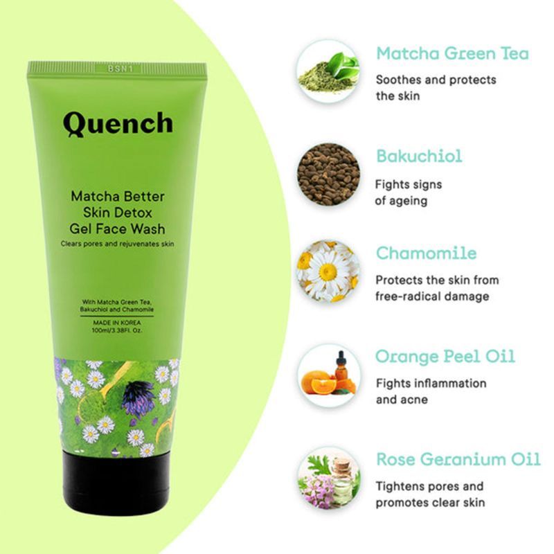 Quench Botanics Matcha Better Skin Detox Gel Face Wash Buy Quench