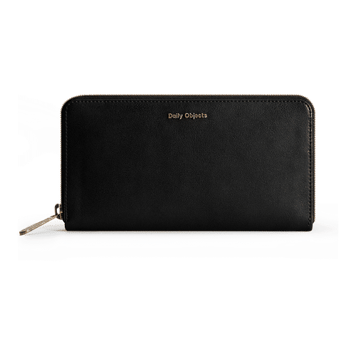 Buy DailyObjects Black Vegan Leather Women'S Classic Wallet Online