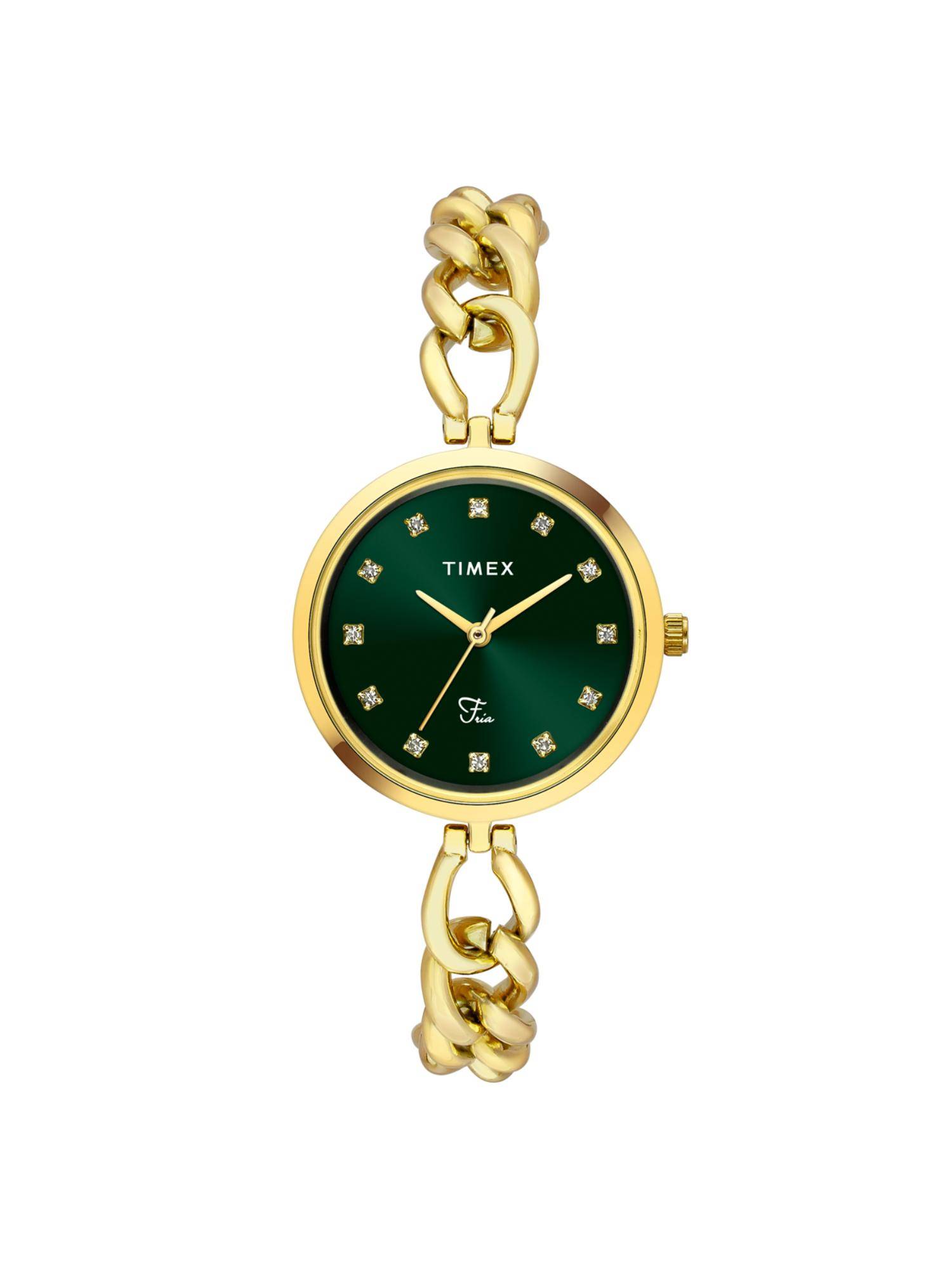Timex Fria Round 21mm Green Dial Analog Women Watch - TWEL23801