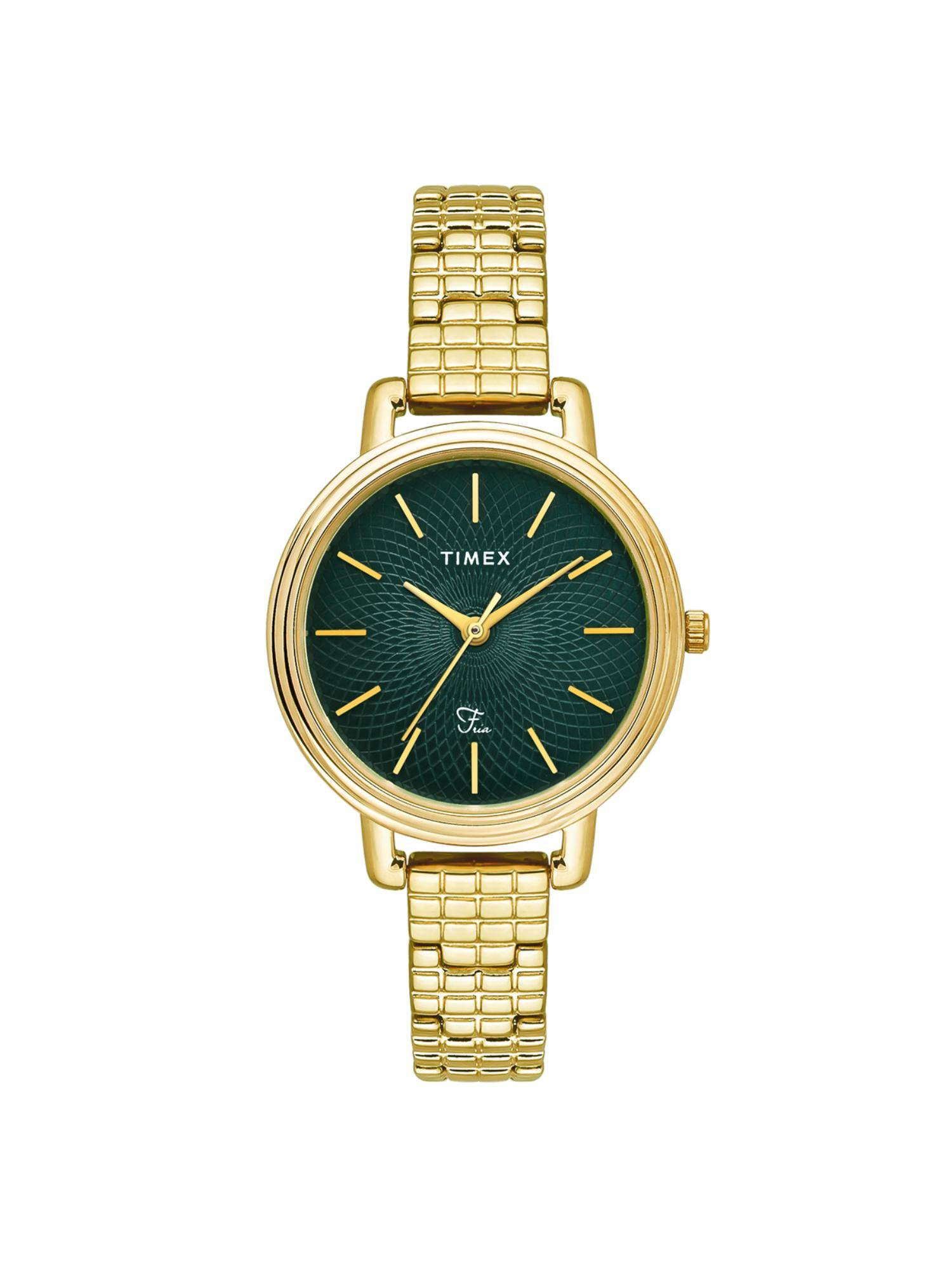 Timex Fria Round 21mm Green Dial Analog Women Watch - TWEL23900