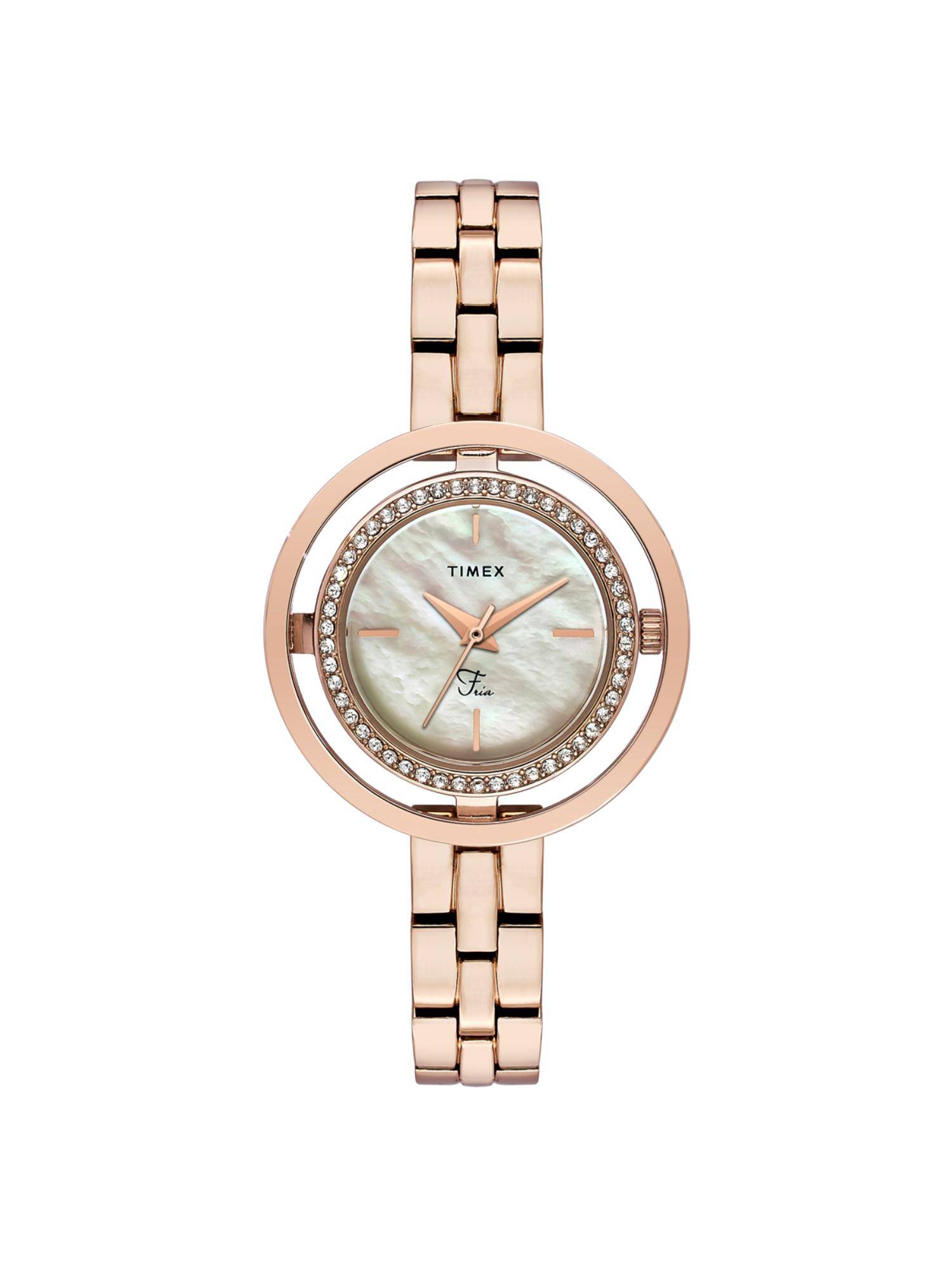 Timex Fria Round 21mm White Dial Analog Women Watch - TWEL24300