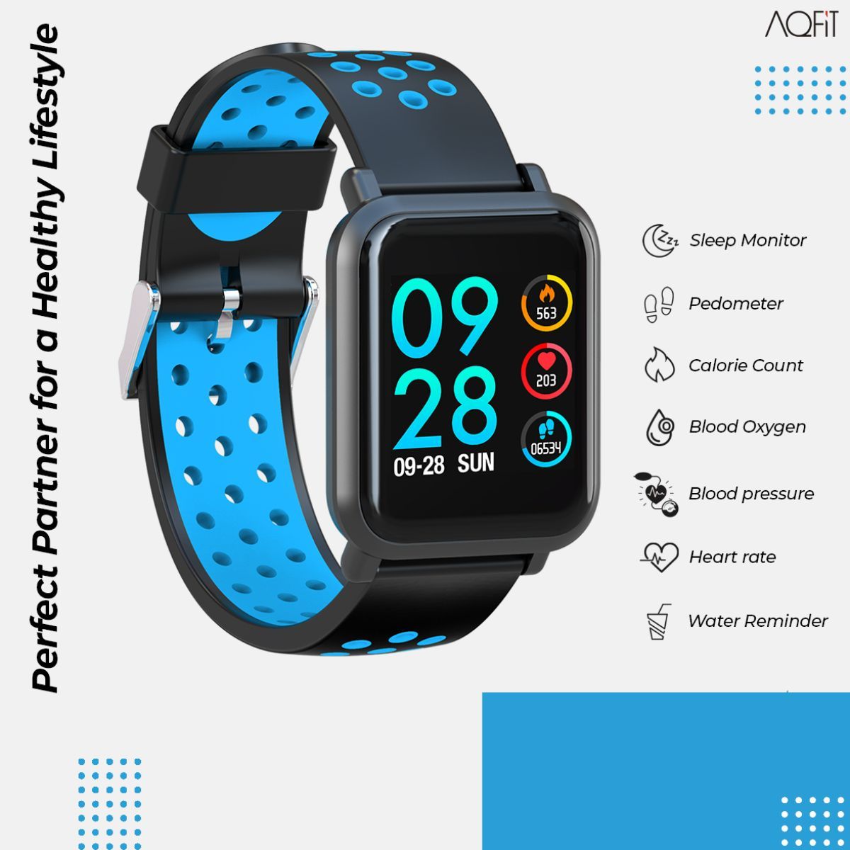 Buy AQFIT W8 1.33 Inch Fitness Smartwatch For Men and Women