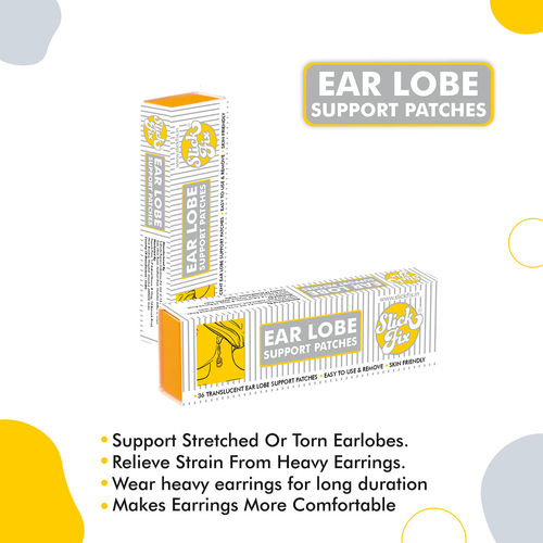 Buy SlickFix Ear Lobe Tape/Invisible Ear Lobe Support Patch for Heavy  Earrings (Clear) (Pack of 36) Online