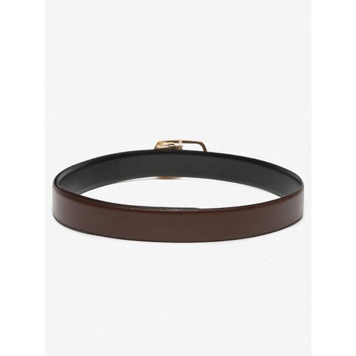 Teakwood Leather Men Textured Black-Gold Belt