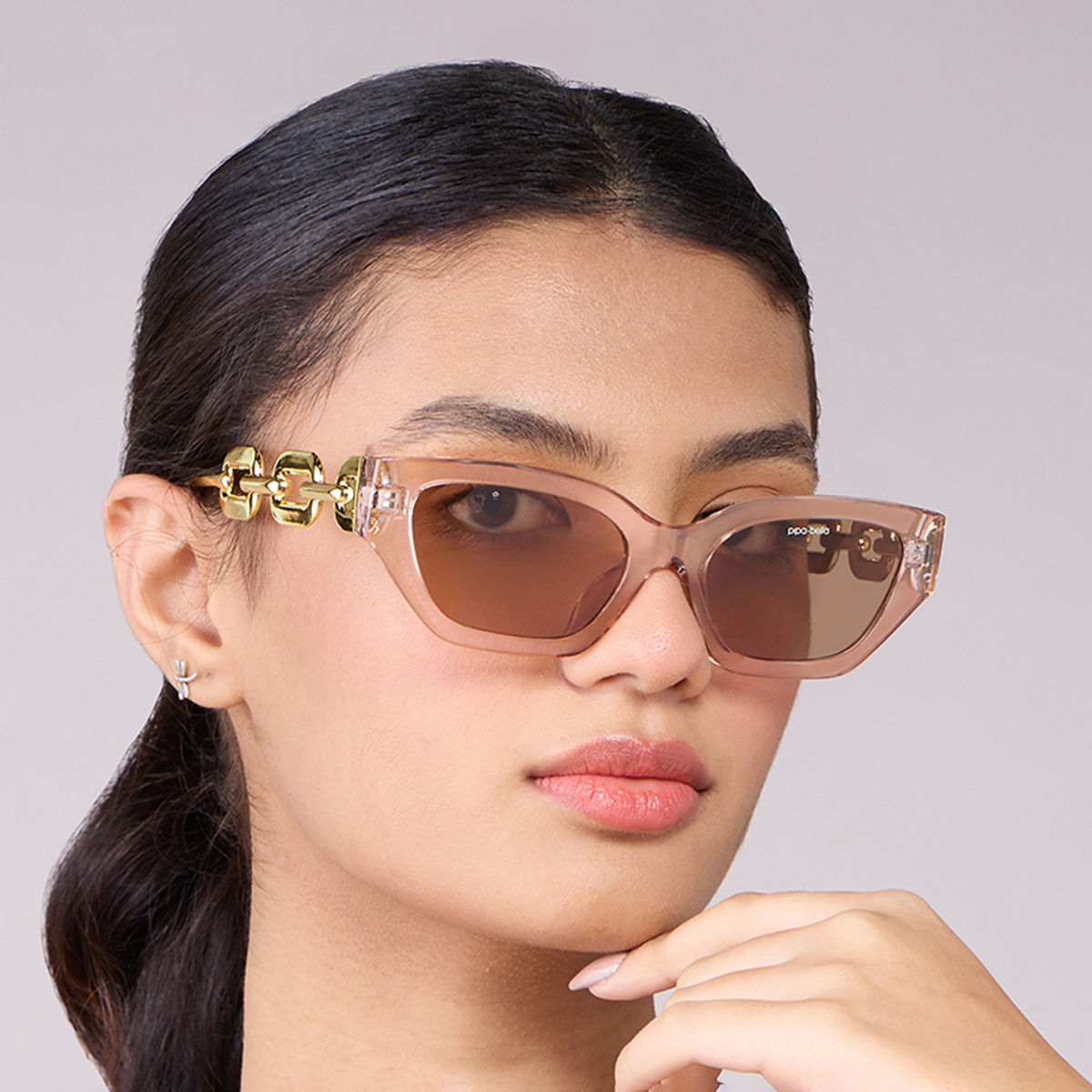 Buy Pipa Bella by Nykaa Fashion Stylish Gold Plated Half Rim Sunglasses  Online