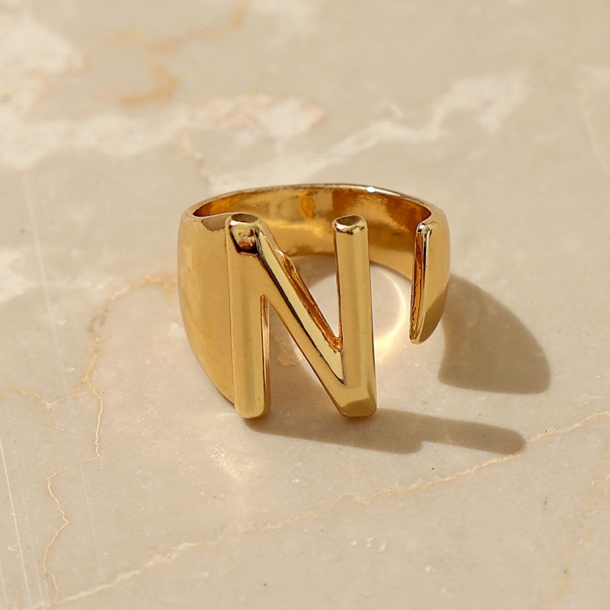 A Letter Gold Ring | kasturidiamond.com